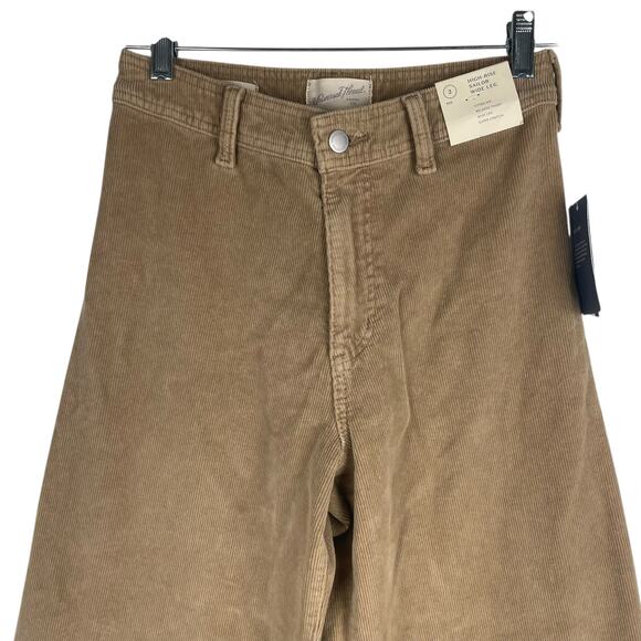Universal Thread High Rise Sailor Wide Leg Corduroy Pant Brown Size 2R - Picture 3 of 9